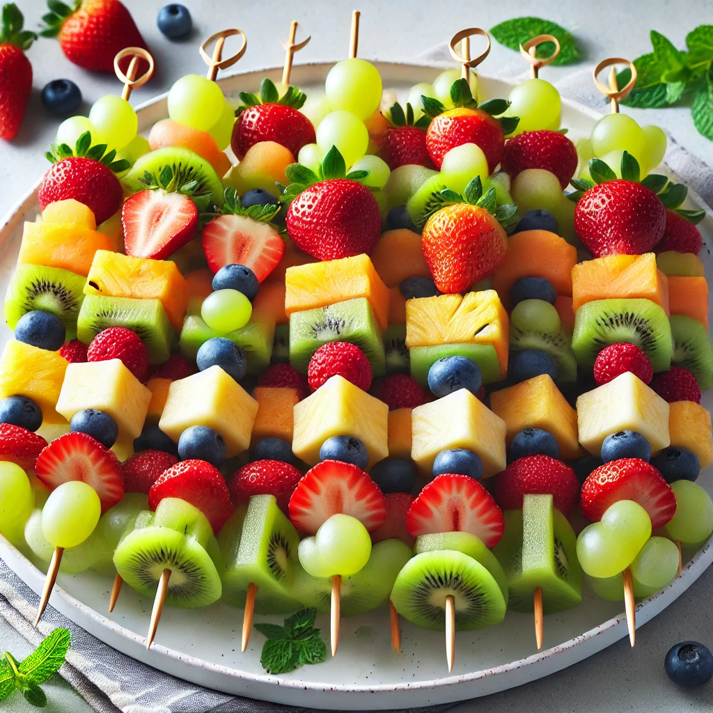 Kebabs de frutas frescas