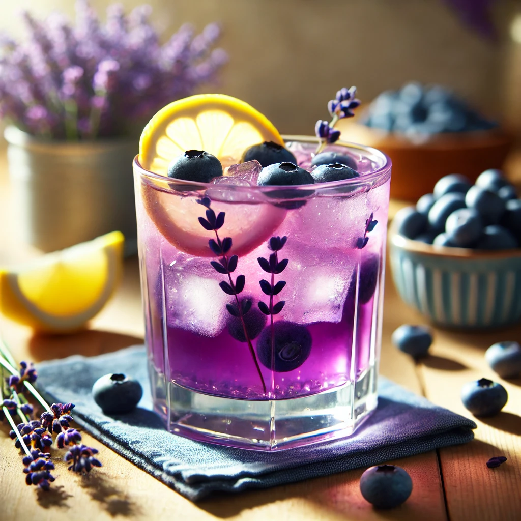 Limonada de arándanos azules y lavanda