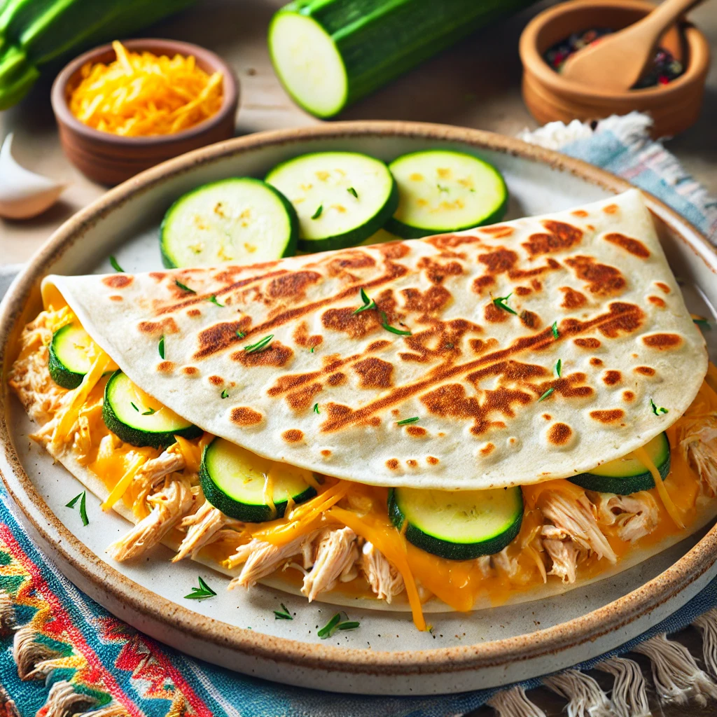 Quesadilla de pollo y calabacín